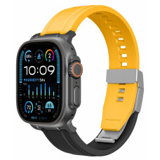 Ремінець для Apple Watch - 42/44/45/46/49mm, AmazingThing Chrono, Black / Munsell Yellow