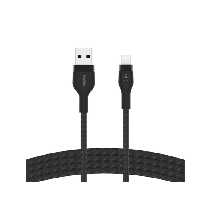Кабель USB to Lightning - Belkin, Braided 12W 1m, Black