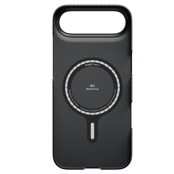 Чохол для iPhone 17 Air - Pitaka Aramid Edge Ultra-Slim Twill 600D MagSafe, Black / Grey