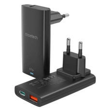 Зарядний пристрій - Choetech 67W GaN USB-A+C Ultra thin Wall Charger, Black