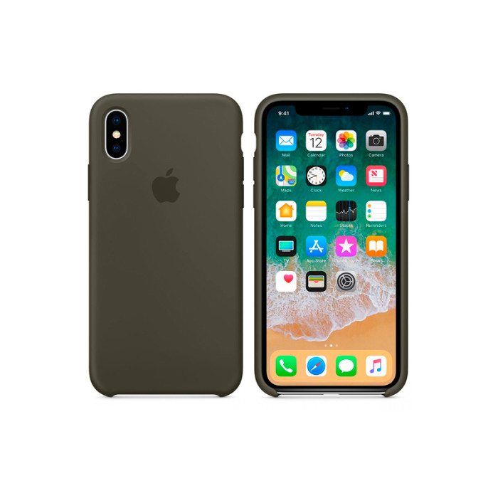 Чохол для iPhone X/Xs - Silicone Case, Dark Olive (HC)