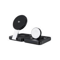 Бездротова зарядна станція - Choetech Qi2 3-in-1 Foldable Magsafe Wireless Charger