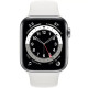 Apple Watch S6 44mm Silver Stainless Steel, White Sport Band LTE Вживанний (б/в)