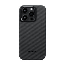 Чохол для iPhone 15 Pro Max - Pitaka 4 Twill 600D MagSafe, Black / Grey