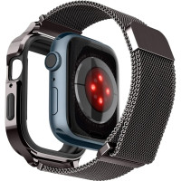 Ремінець-чохол для Apple Watch - 42/44/45/46/49mm, Spigen, Metal Fit Pro, Graphite