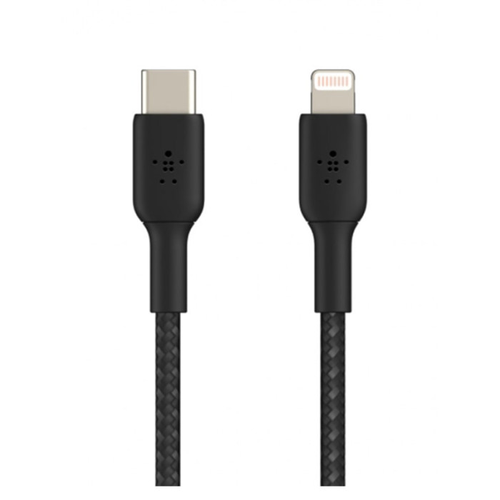 Кабель USB-C to Lightning - Belkin, Braided 30w 1m, Black