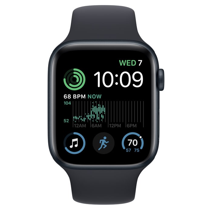 Apple Watch SE (2Gen) 40mm Midnight, Midnight Sport Band (S/M), (2023) LTE