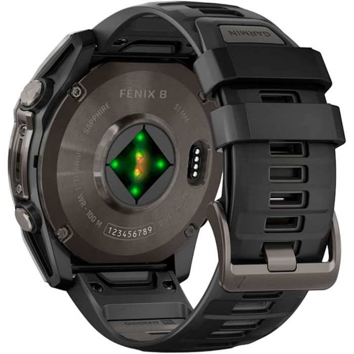 Смарт-годинник Garmin Fenix 8 51mm AMOLED Sap Carb DLC Tit. w. Black/Peb Gray S.Band Вживаний (б/в)