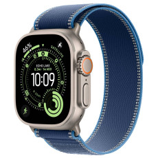 Apple Watch Ultra 3 Natural Titanium, Blue/Bright Blue Trail Loop, (M/L), LTE