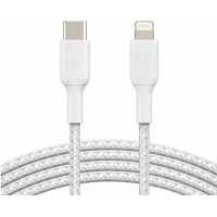 Кабель USB-C to Lightning - Belkin, Braided 30w 1m, White