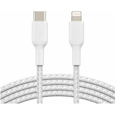 Кабель USB-C to Lightning - Belkin, Braided 30w 1m, White