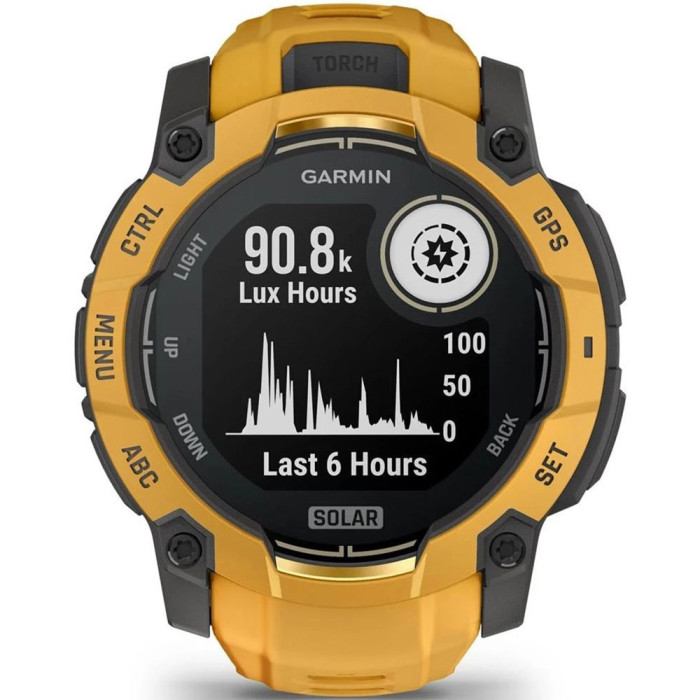 Смарт-годинник Garmin Instinct 3 45mm Solar Sunburst with Sunburst/Grey Band