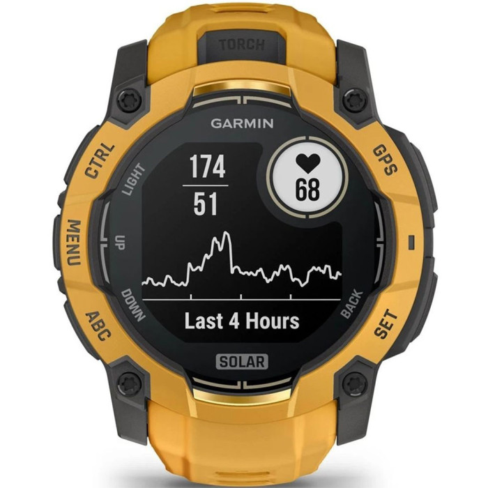 Смарт-годинник Garmin Instinct 3 45mm Solar Sunburst with Sunburst/Grey Band