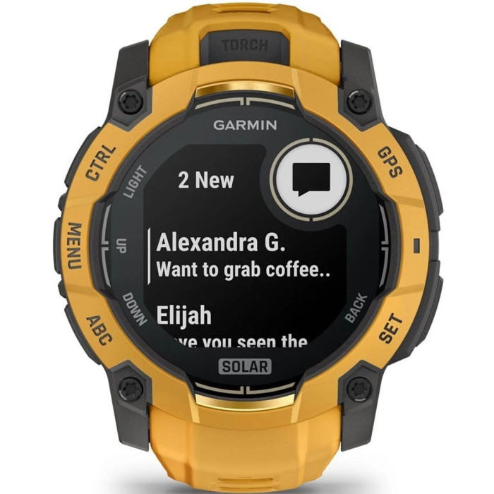 Смарт-годинник Garmin Instinct 3 45mm Solar Sunburst with Sunburst/Grey Band