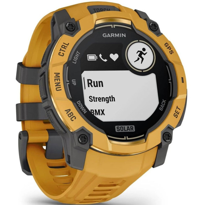Смарт-годинник Garmin Instinct 3 45mm Solar Sunburst with Sunburst/Grey Band