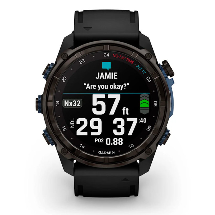 Смарт-годинник Garmin Descent Mk3i 51mm Carbon Gray DLC Titanium with Black Silicone Band