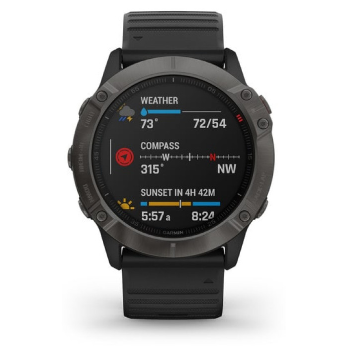 Смарт-годинник Garmin Fenix 6X Pro Sapphire Carbon Grey