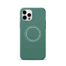 Чохол для iPhone 12 Pro Max - Pump Silicone Minimalistic, Circles on Green