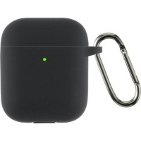 Чохол для Apple AirPods 2 - COTEetCI Silicone Cover with carbine, Black