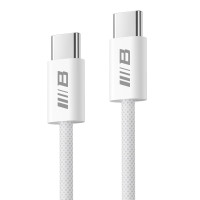 Кабель USB-C to USB-C - Blueo, Braided PD 60w 2m, White