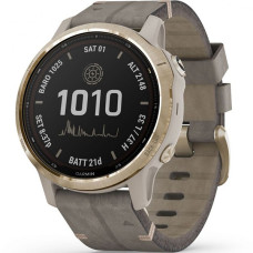 Смарт-годинник Garmin Fenix 6S Pro Solar, Shale Gray Suede Band, Light Gold