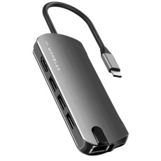 Хаб 8in1 - Monblan, USB-C to HDMI+microSD+RJ45+SD+USB-C PD+3xUSB3.0, Gray