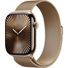 Apple Watch S10 46mm Gold Titanium, Gold Milanese Loop (M/L) LTE