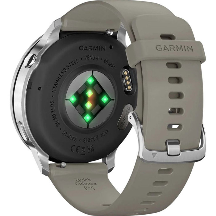 Смарт-годинник Garmin Venu 4 45mm Silver with Gray Silicone Band