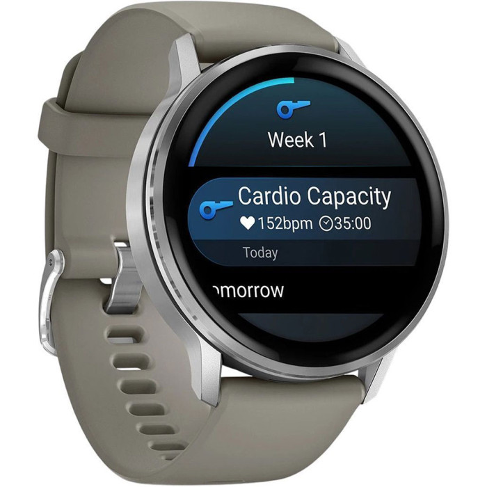 Смарт-годинник Garmin Venu 4 45mm Silver with Gray Silicone Band