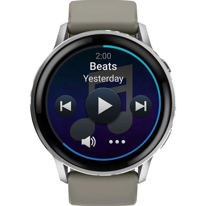 Смарт-годинник Garmin Venu 4 45mm Silver with Gray Silicone Band