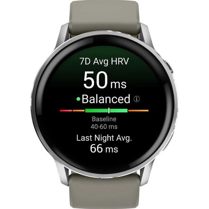 Смарт-годинник Garmin Venu 4 45mm Silver with Gray Silicone Band