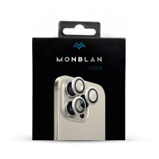 Захисне скло камери для iPhone 15 Pro / 15 Pro Max - Monblan, Metal Ring, White Titanium