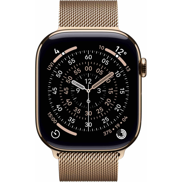 Apple Watch S11 42mm Gold Titanium, Gold Milanese Loop LTE