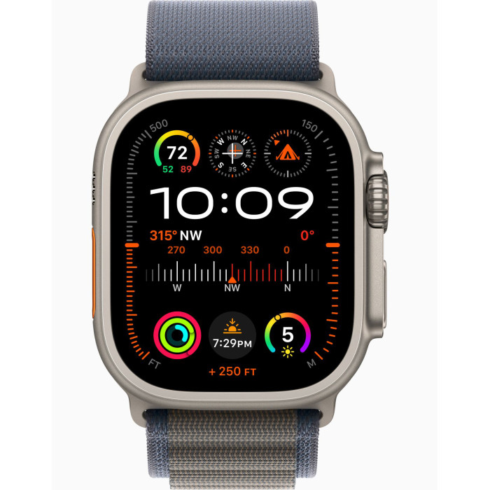 Apple Watch Ultra 2 Titanium, Blue Alpine Loop (Large), LTE