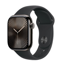 Apple Watch S10 46mm Slate Titanium, Black Sport Band (S/M), LTE