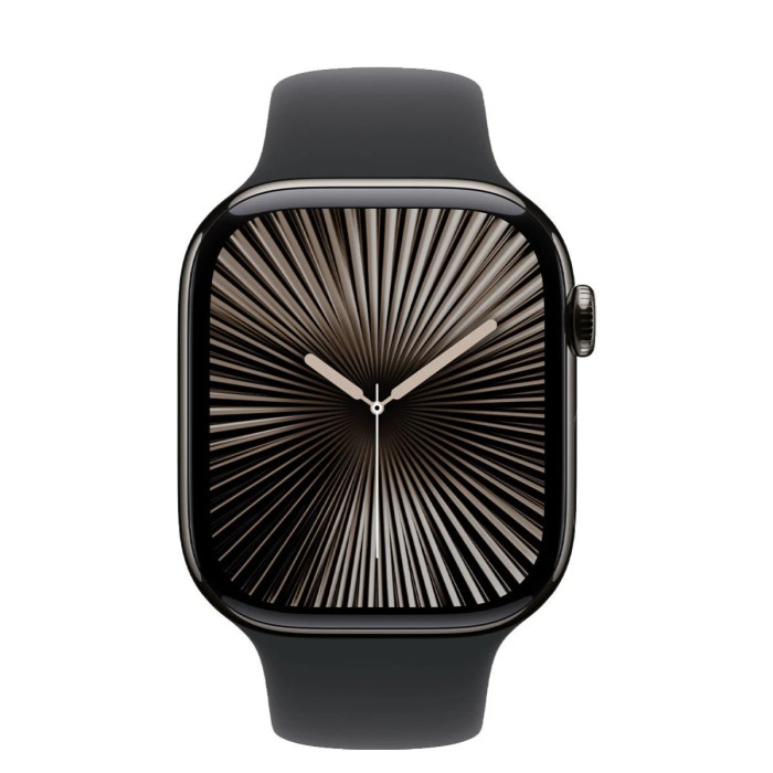 Apple Watch S10 46mm Slate Titanium, Black Sport Band (S/M), LTE