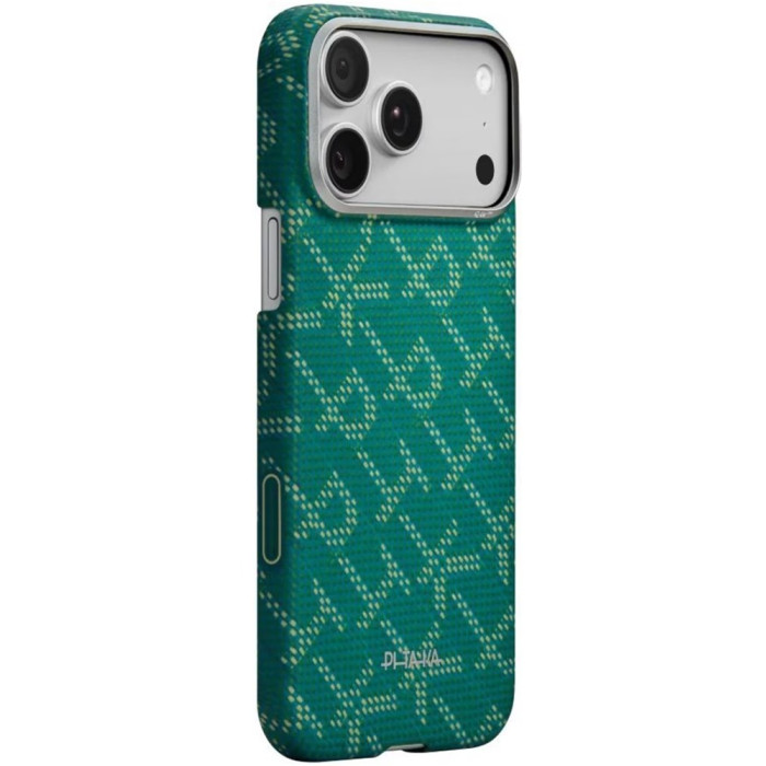 Чохол для iPhone 17 Pro Max - Pitaka Aramid Edge Ultra-Slim Monogram Leaping MagSafe, Gold Green