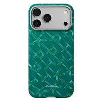 Чохол для iPhone 17 Pro - Pitaka Aramid Edge Ultra-Slim Monogram Leaping MagSafe, Gold Green