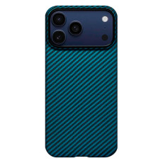 Чохол для iPhone 17 Pro - Pitaka Aramid Edge Ultra-Slim Twill 1500D MagSafe, Black / Blue