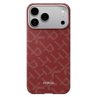 Чохол для iPhone 17 Pro Max - Pitaka Aramid Edge Ultra-Slim Monogram Leaping MagSafe, Gold Red