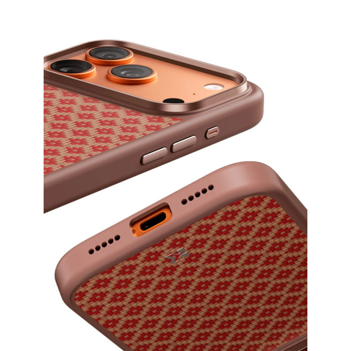 Чохол для iPhone 17 Pro / 18 Pro - Benks Armor Pro Kevlar Armor Grid MagSafe, Orange