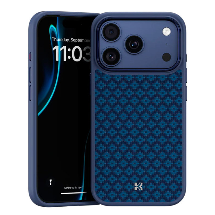 Чохол для iPhone 17 Pro Max - Benks Armor Pro Kevlar Grid MagSafe, Blue