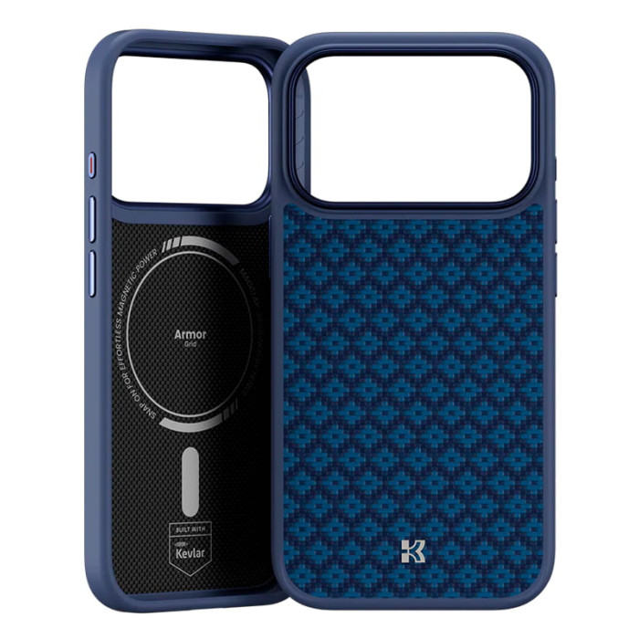Чохол для iPhone 17 Pro Max - Benks Armor Pro Kevlar Grid MagSafe, Blue