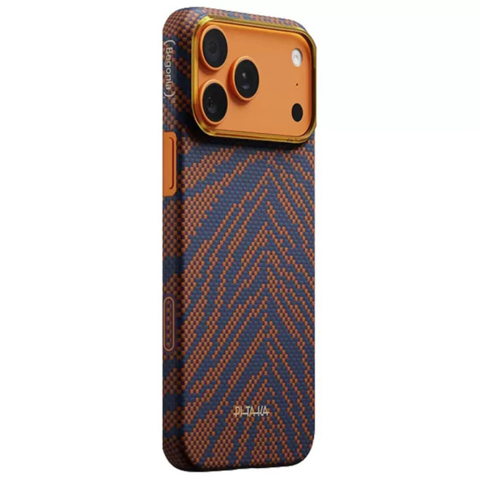 Чохол для iPhone 17 Pro Max - Pitaka Aramid Edge Ultra-Slim Breath of Veins MagSafe, Burning Orange