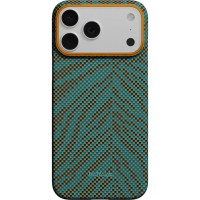 Чохол для iPhone 17 Pro Max - Pitaka Aramid Edge Ultra-Slim Breath of Veins MagSafe, Dive Green