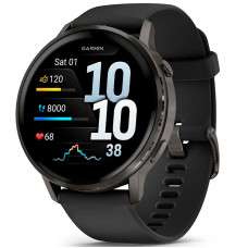 Смарт-годинник Garmin Venu 4 45mm Slate with Black Silicone Band