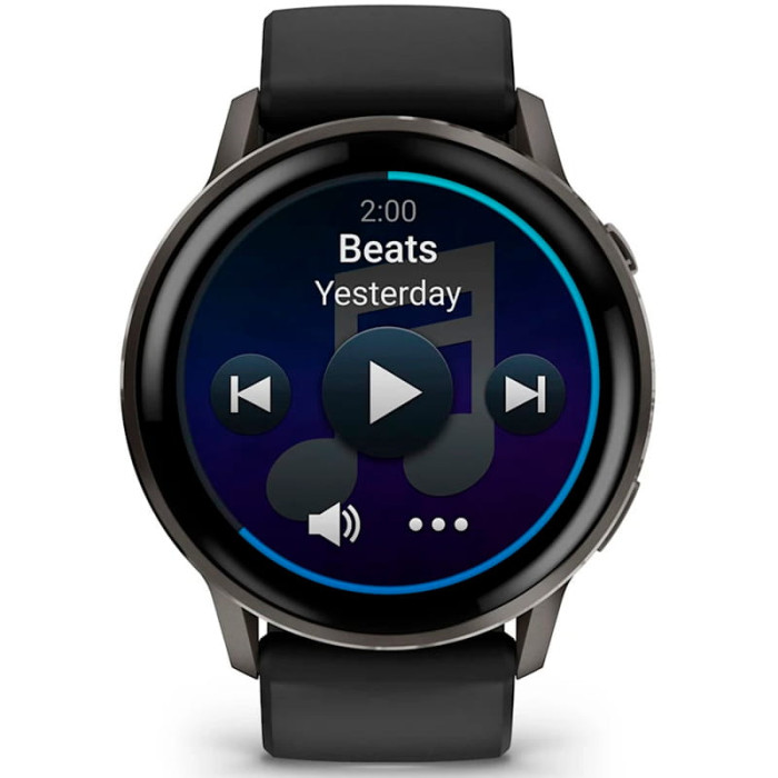 Смарт-годинник Garmin Venu 4 45mm Slate with Black Silicone Band