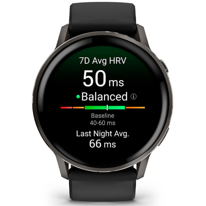 Смарт-годинник Garmin Venu 4 45mm Slate with Black Silicone Band