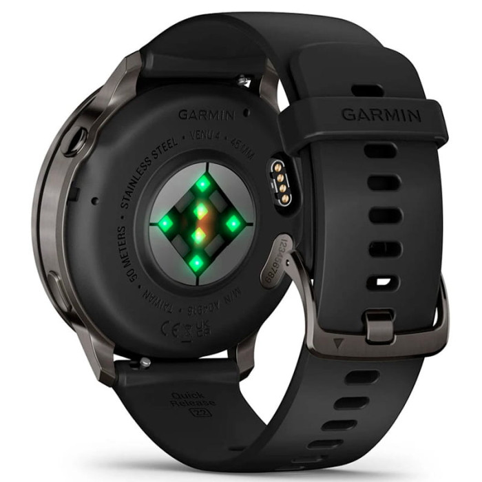 Смарт-годинник Garmin Venu 4 45mm Slate with Black Silicone Band