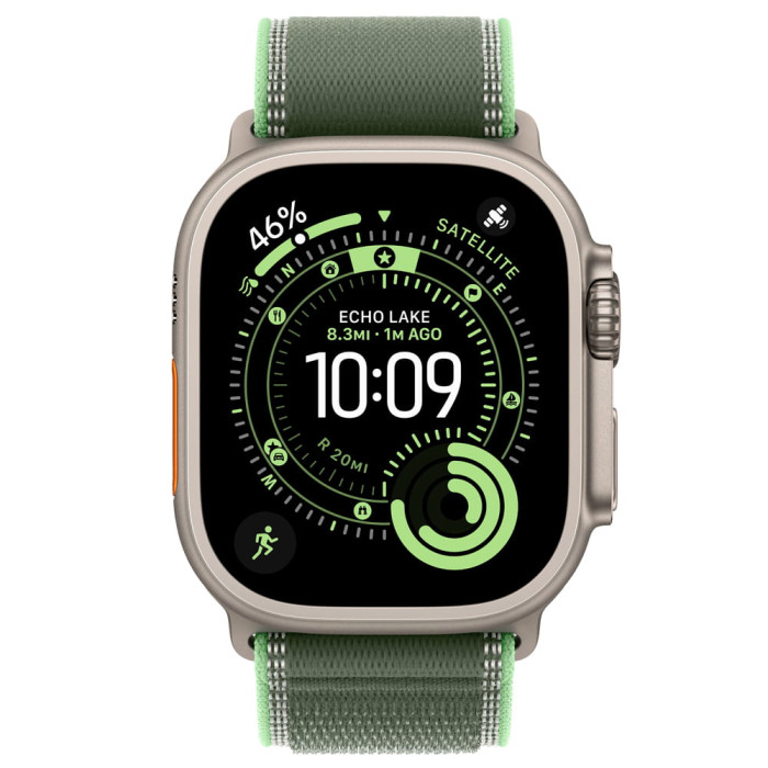 Apple Watch Ultra 3 Natural Titanium, Green/Neon Trail Loop, (S/M), LTE
